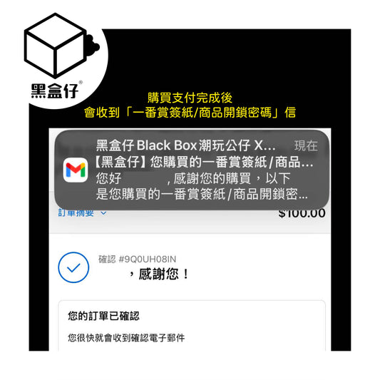 【黑盒仔一番賞】簽紙編號X-抽XXXXXX(可免費測試抽獎流程)